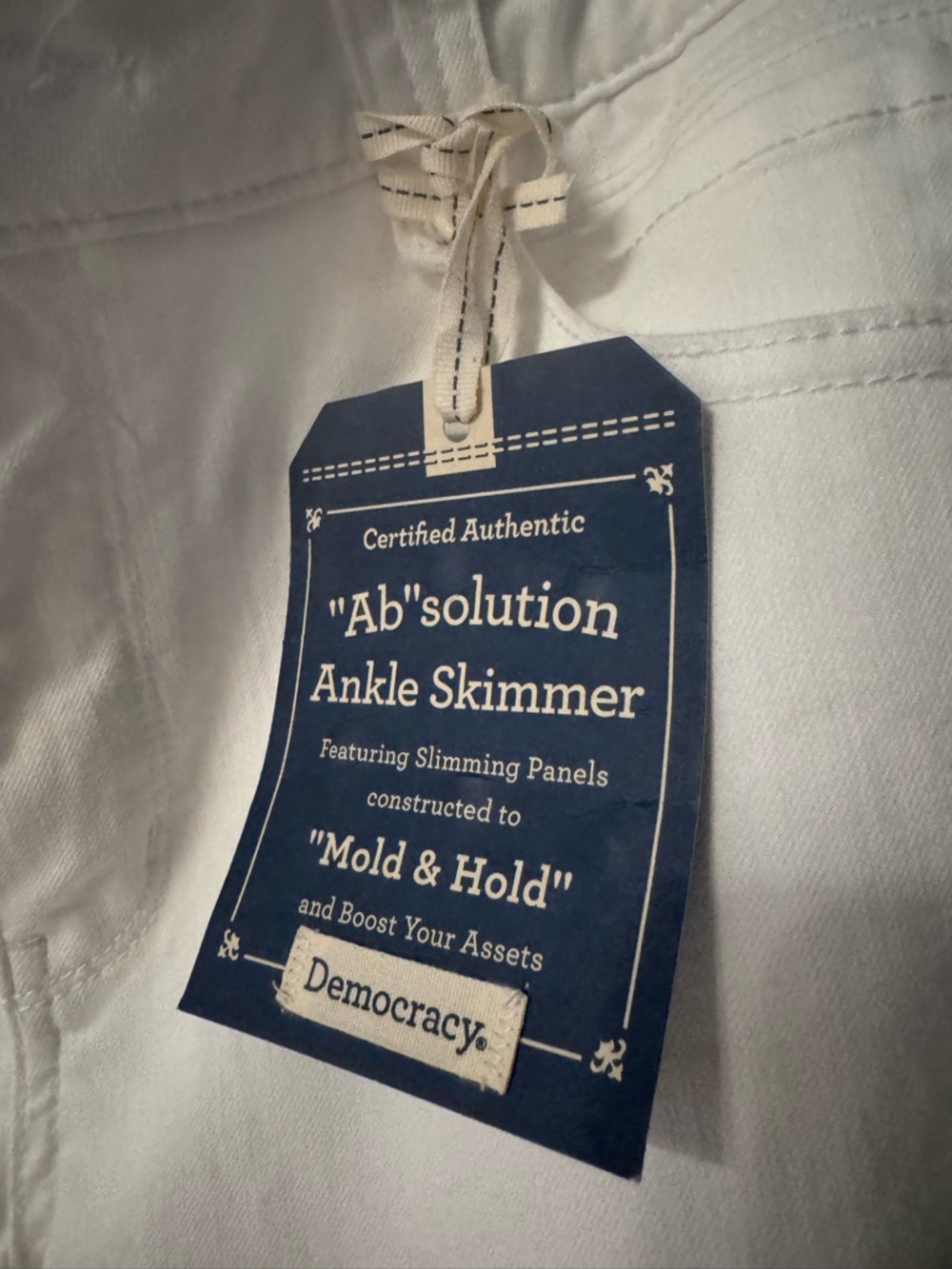 NWT Democracy Jeans “Ab” solution ankle skimmer Size 10 White - Picture 4 of 8